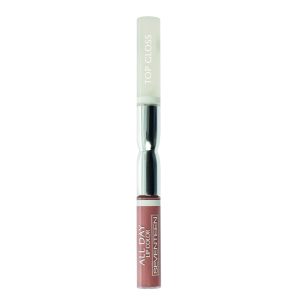 Seventeen - Жидкая стойкая помада-блеск All day lip color & top gloss, 02 розовый беж